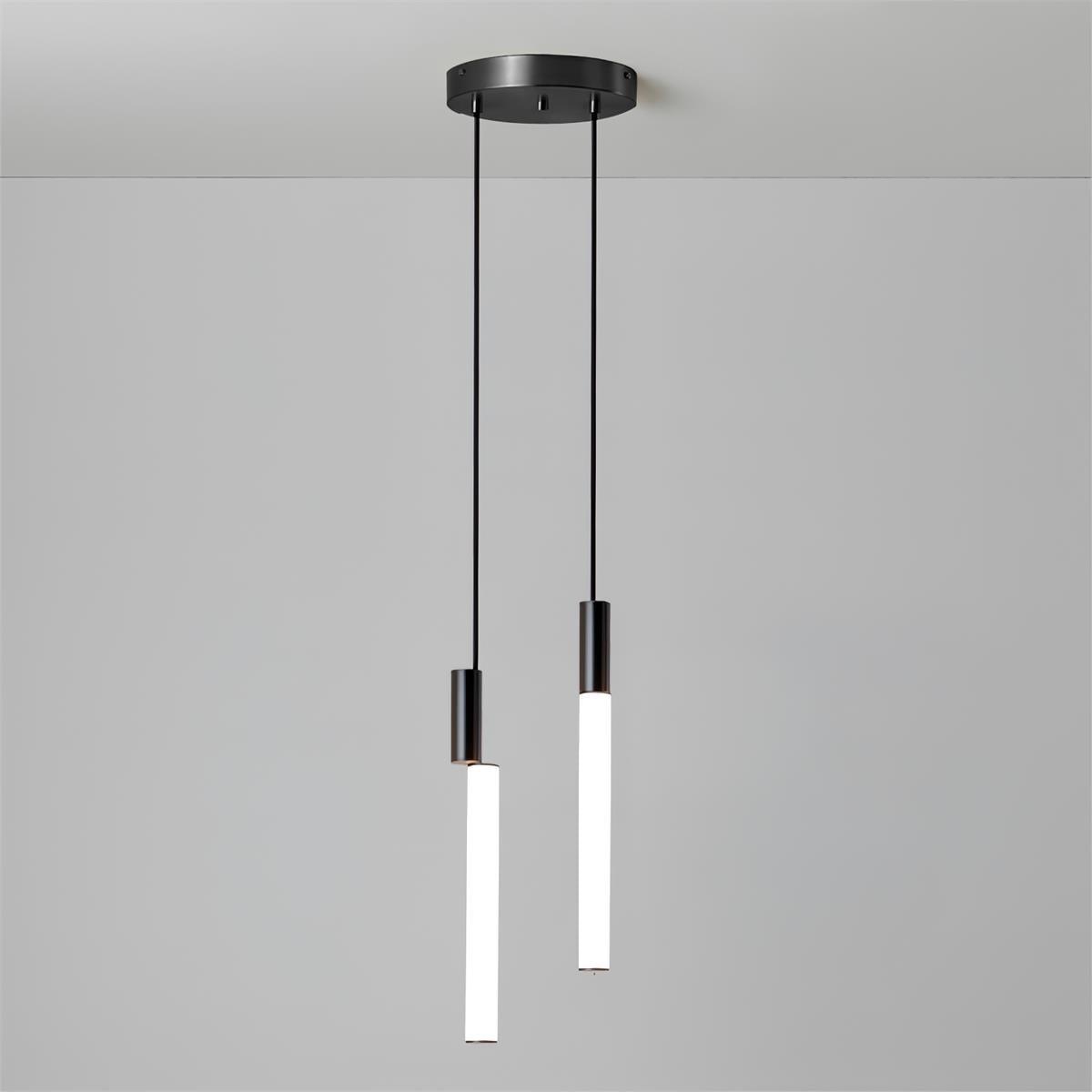 Modern Cylindrical LED Pendant Light Asymmetrical Aluminum Cluster Hanging Fixture for Dining Room