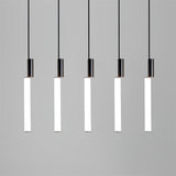 Modern Cylindrical LED Pendant Light Asymmetrical Aluminum Cluster Hanging Fixture for Dining Room
