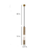 Modern Cylindrical LED Pendant Light for Kitchen Island and Foyer Industrial Gold Black Hanging Lamp