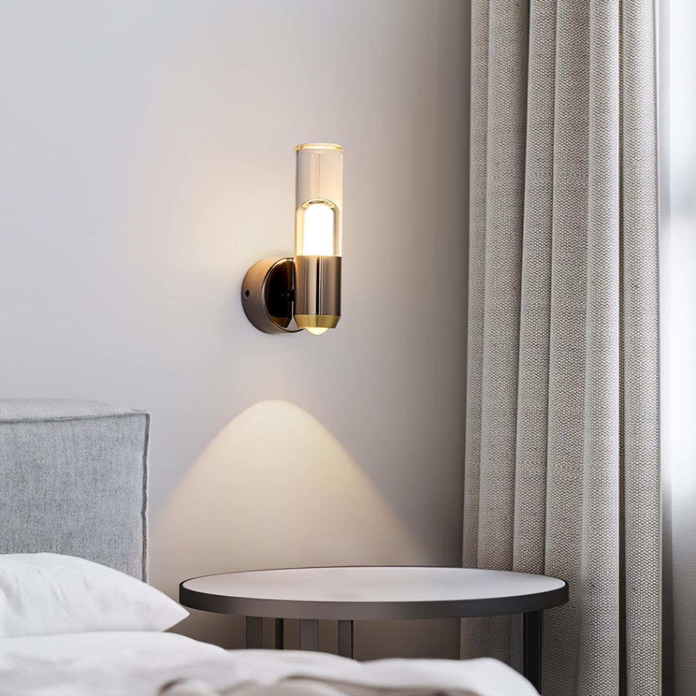 Modern Cylindrical LED Wall Sconce Minimalist Indoor Light Fixture Set of 2