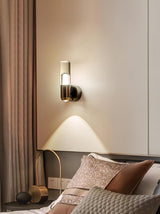 Modern Cylindrical LED Wall Sconce Minimalist Indoor Light Fixture Set of 2