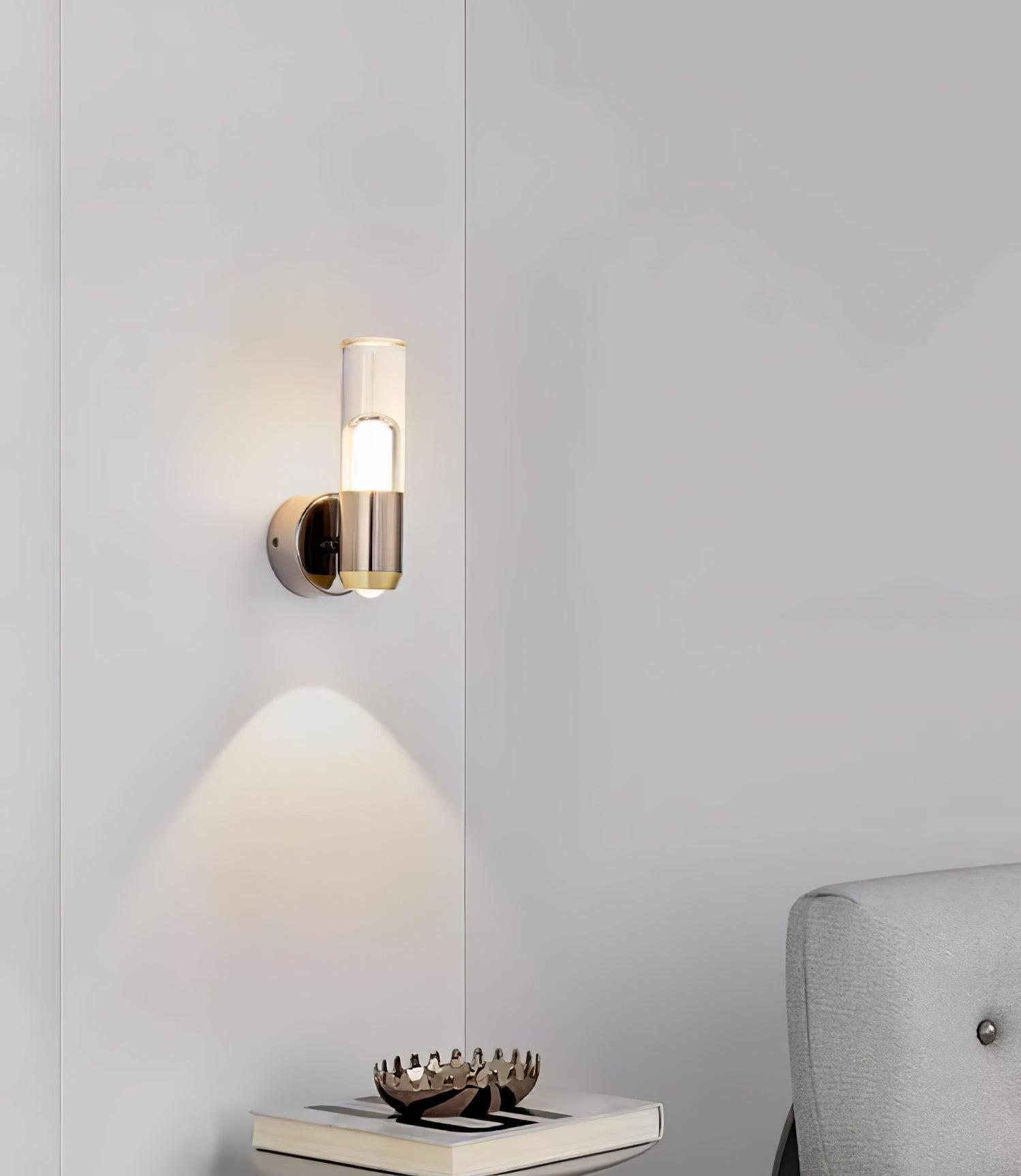 Modern Cylindrical LED Wall Sconce Minimalist Indoor Light Fixture Set of 2