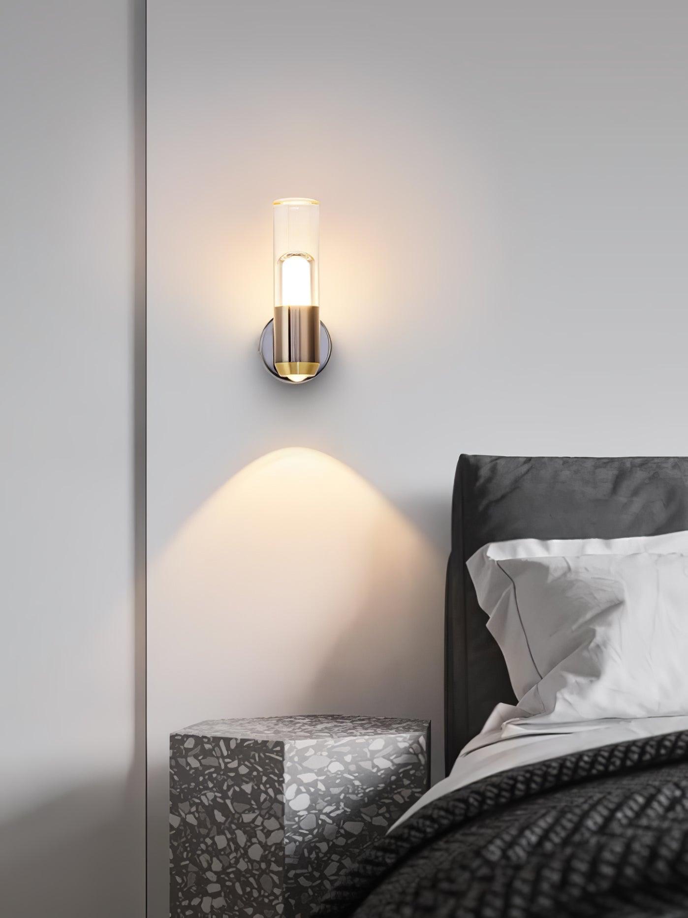 Modern Cylindrical LED Wall Sconce Minimalist Indoor Light Fixture Set of 2