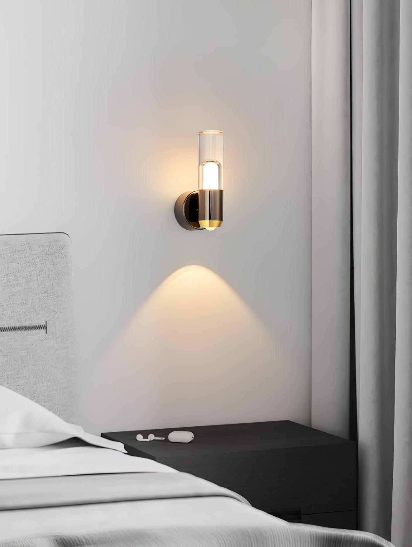 Modern Cylindrical LED Wall Sconce Minimalist Indoor Light Fixture Set of 2