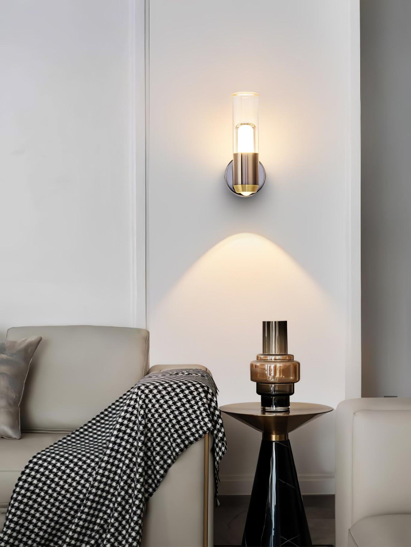 Modern Cylindrical LED Wall Sconce Minimalist Indoor Light Fixture Set of 2