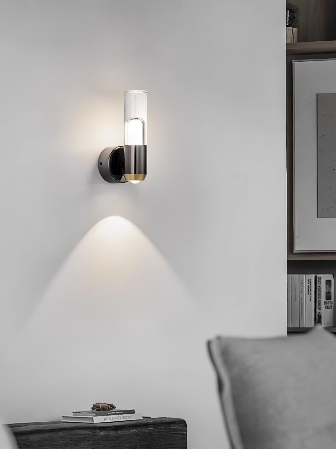 Modern Cylindrical LED Wall Sconce Minimalist Indoor Light Fixture Set of 2