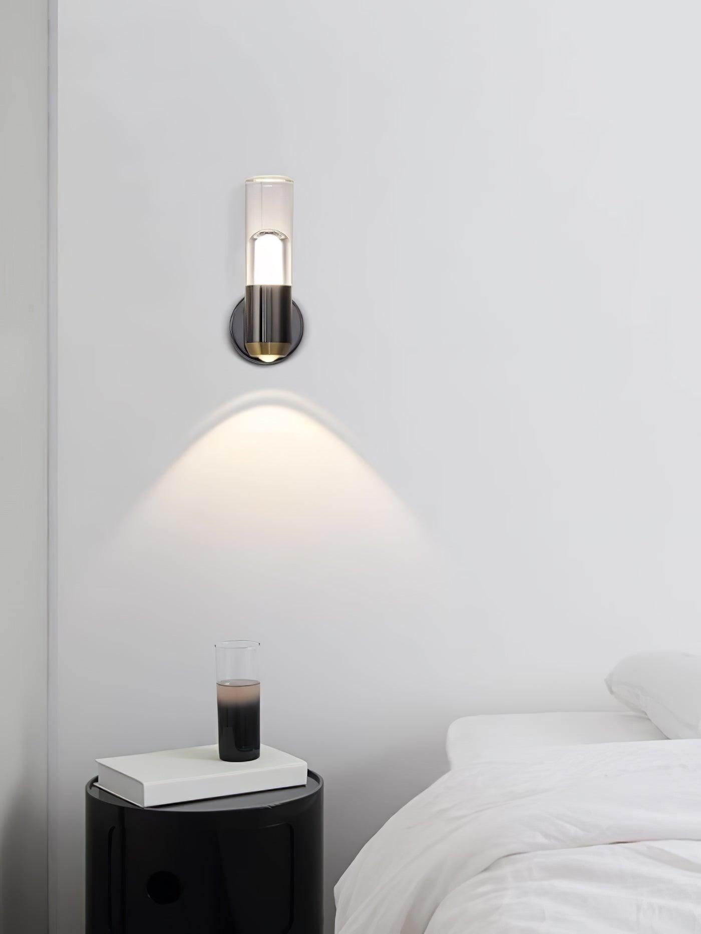 Modern Cylindrical LED Wall Sconce Minimalist Indoor Light Fixture Set of 2