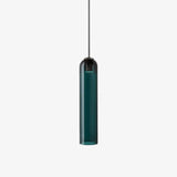 Modern Cylindrical Long Tube Glass Pendant Lamp Minimalist Hanging Ceiling Fixture