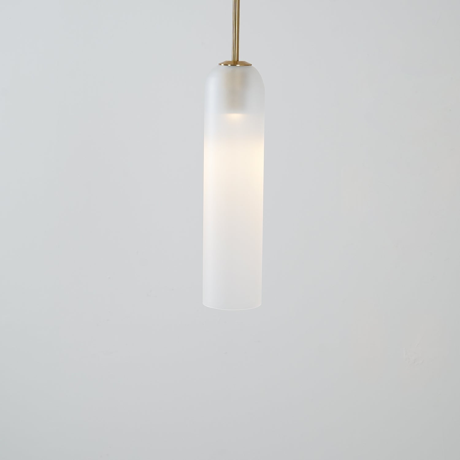 Modern Cylindrical Long Tube Glass Pendant Lamp Minimalist Hanging Ceiling Fixture