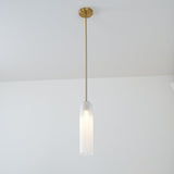 Modern Cylindrical Long Tube Glass Pendant Lamp Minimalist Hanging Ceiling Fixture
