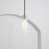 Modern Cylindrical Long Tube Glass Pendant Lamp Minimalist Hanging Ceiling Fixture