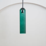 Modern Cylindrical Long Tube Glass Pendant Lamp Minimalist Hanging Ceiling Fixture