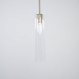 Modern Cylindrical Long Tube Glass Pendant Lamp Minimalist Hanging Ceiling Fixture