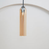 Modern Cylindrical Long Tube Glass Pendant Lamp Minimalist Hanging Ceiling Fixture