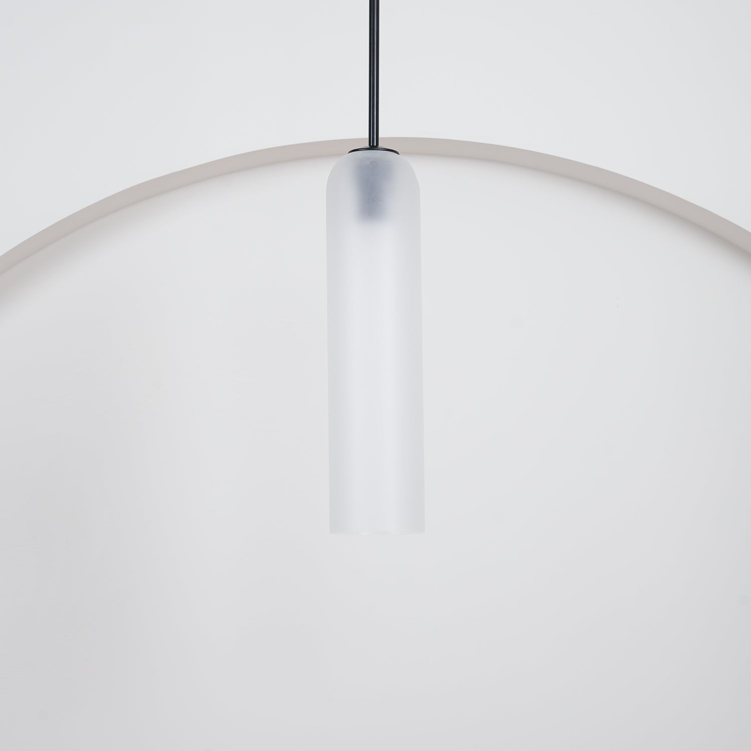 Modern Cylindrical Long Tube Glass Pendant Lamp Minimalist Hanging Ceiling Fixture