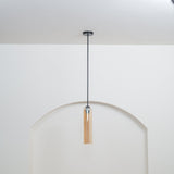 Modern Cylindrical Long Tube Glass Pendant Lamp Minimalist Hanging Ceiling Fixture