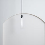 Modern Cylindrical Long Tube Glass Pendant Lamp Minimalist Hanging Ceiling Fixture