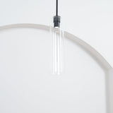 Modern Cylindrical Long Tube Glass Pendant Lamp Minimalist Hanging Ceiling Fixture