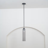 Modern Cylindrical Long Tube Glass Pendant Lamp Minimalist Hanging Ceiling Fixture