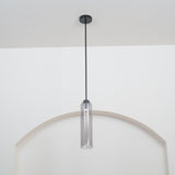 Modern Cylindrical Long Tube Glass Pendant Lamp Minimalist Hanging Ceiling Fixture