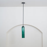 Modern Cylindrical Long Tube Glass Pendant Lamp Minimalist Hanging Ceiling Fixture