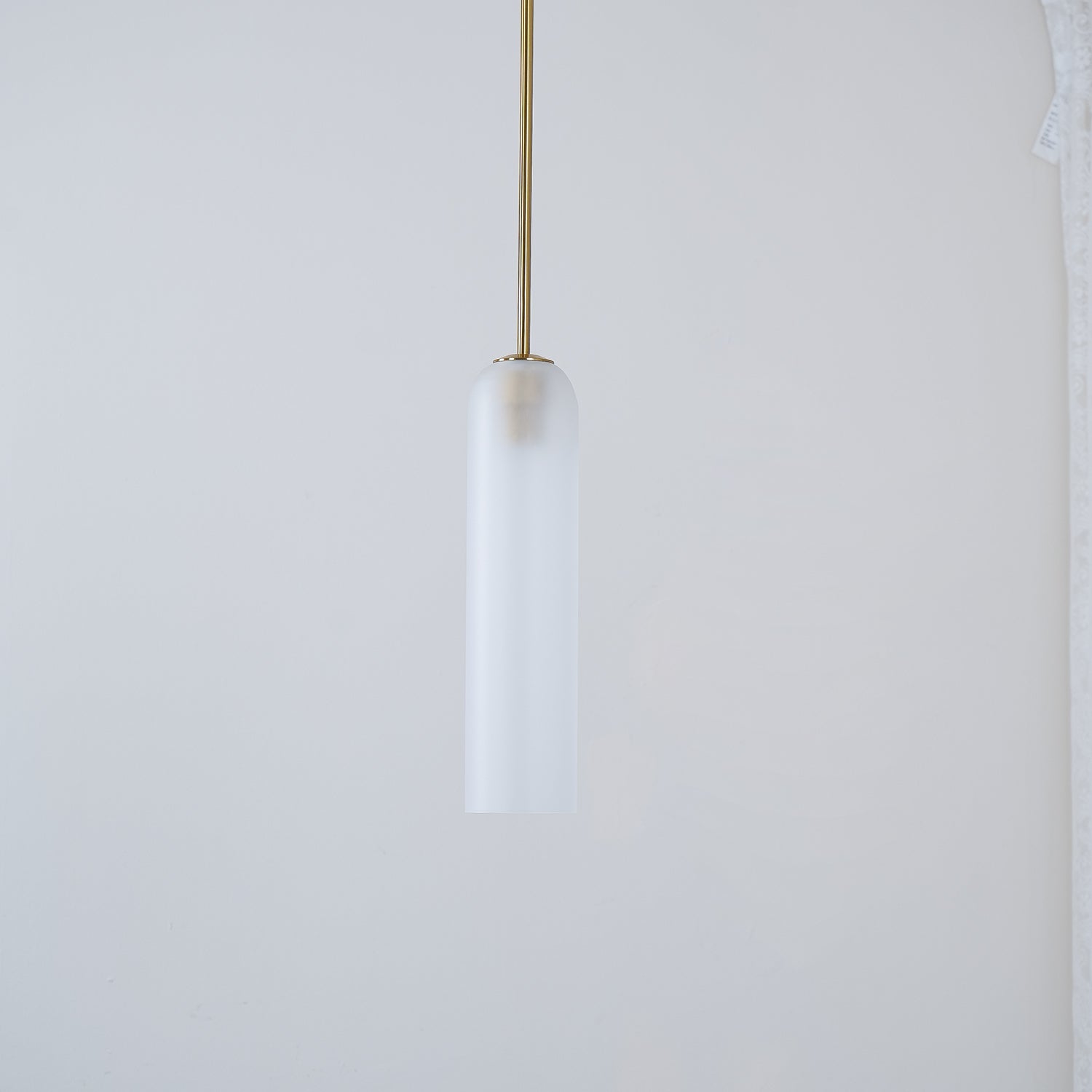 Modern Cylindrical Long Tube Glass Pendant Lamp Minimalist Hanging Ceiling Fixture