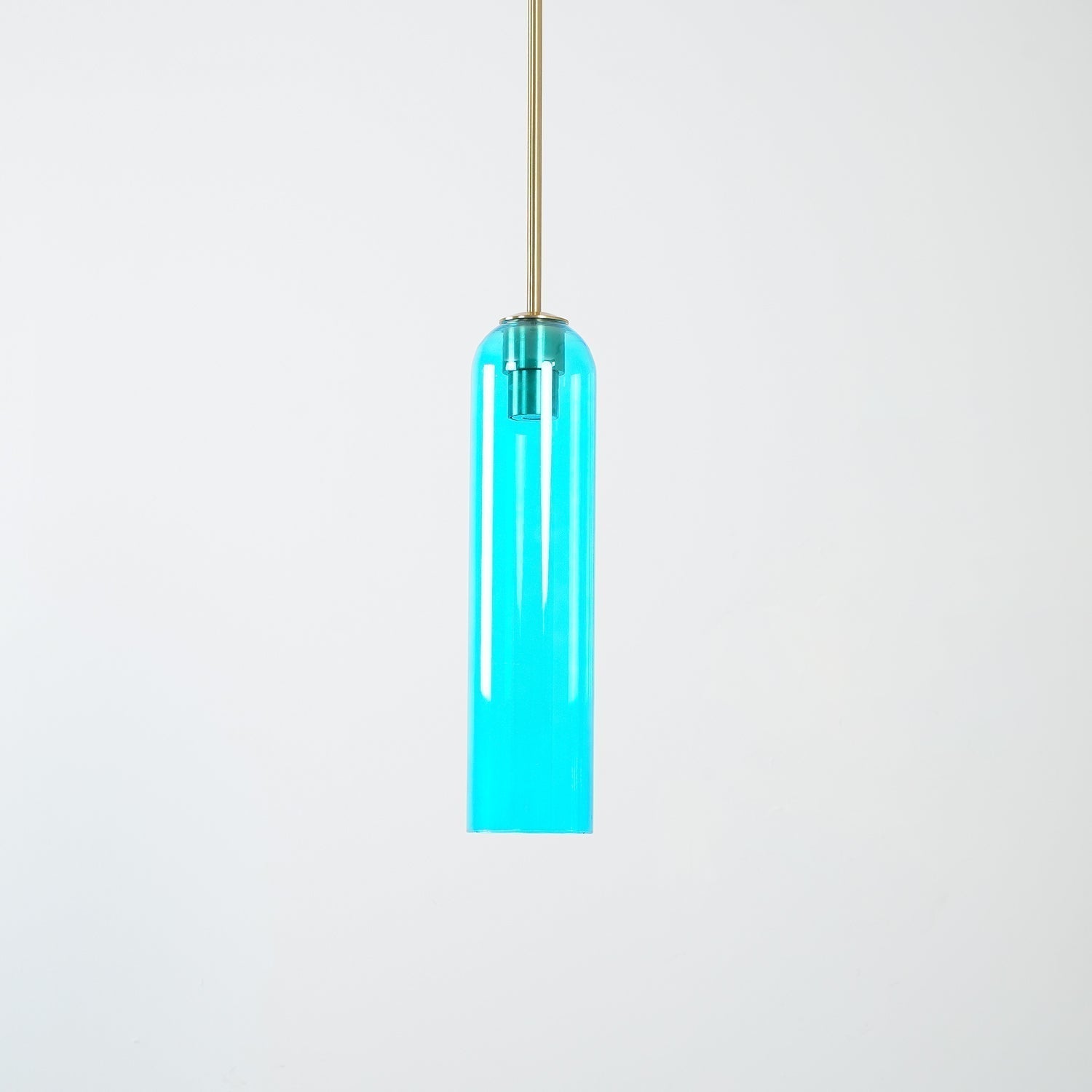 Modern Cylindrical Long Tube Glass Pendant Lamp Minimalist Hanging Ceiling Fixture