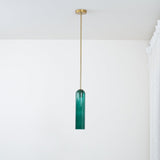 Modern Cylindrical Long Tube Glass Pendant Lamp Minimalist Hanging Ceiling Fixture