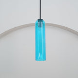 Modern Cylindrical Long Tube Glass Pendant Lamp Minimalist Hanging Ceiling Fixture