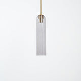 Modern Cylindrical Long Tube Glass Pendant Lamp Minimalist Hanging Ceiling Fixture