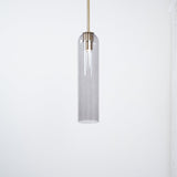 Modern Cylindrical Long Tube Glass Pendant Lamp Minimalist Hanging Ceiling Fixture