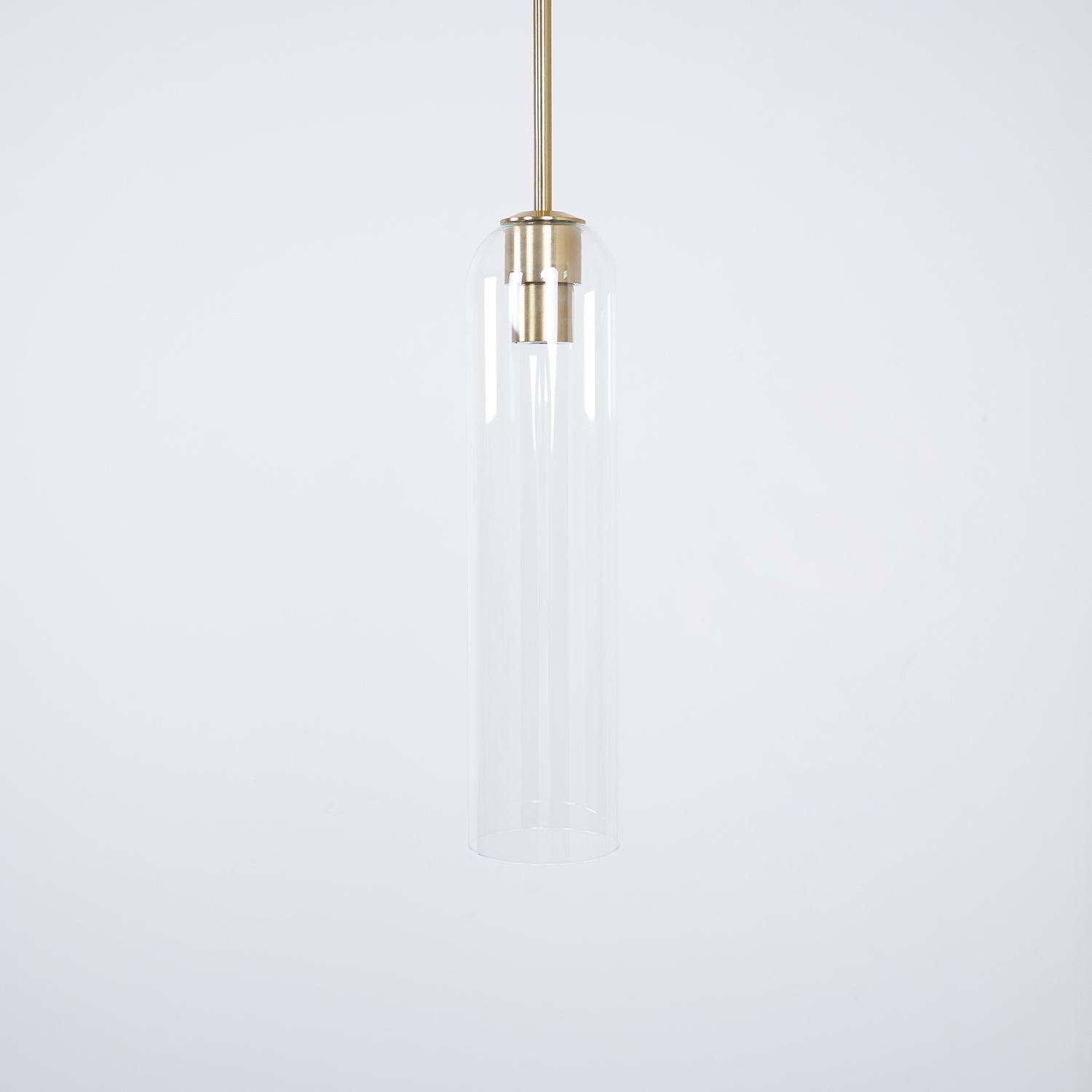 Modern Cylindrical Long Tube Glass Pendant Lamp Minimalist Hanging Ceiling Fixture