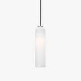 Modern Cylindrical Long Tube Glass Pendant Lamp Minimalist Hanging Ceiling Fixture