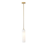 Modern Cylindrical Long Tube Glass Pendant Lamp Minimalist Hanging Ceiling Fixture