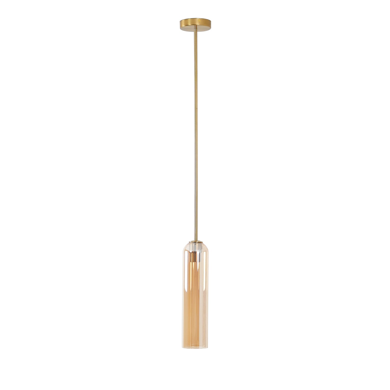 Modern Cylindrical Long Tube Glass Pendant Lamp Minimalist Hanging Ceiling Fixture