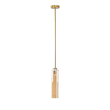 Modern Cylindrical Long Tube Glass Pendant Lamp Minimalist Hanging Ceiling Fixture