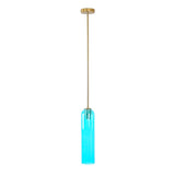 Modern Cylindrical Long Tube Glass Pendant Lamp Minimalist Hanging Ceiling Fixture