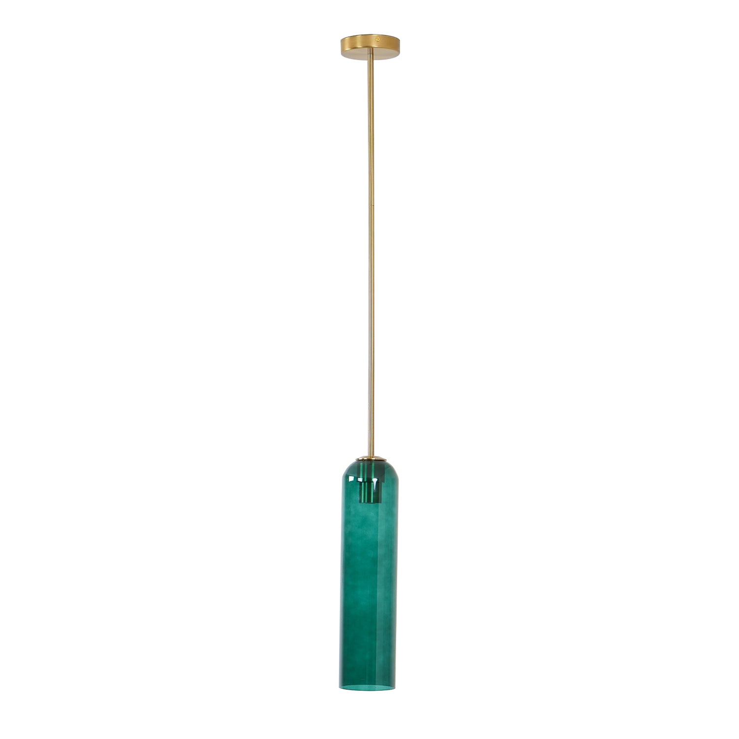 Modern Cylindrical Long Tube Glass Pendant Lamp Minimalist Hanging Ceiling Fixture