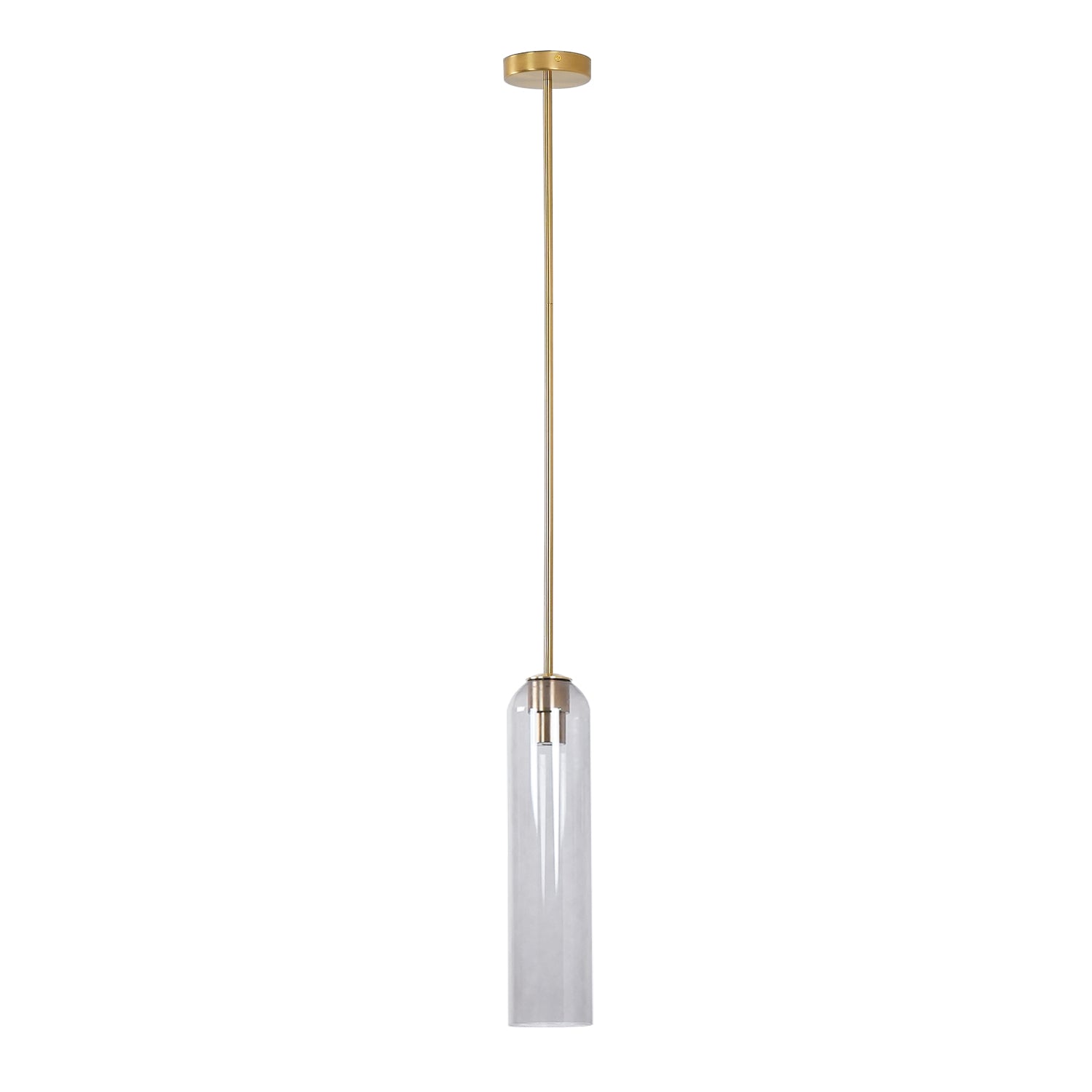 Modern Cylindrical Long Tube Glass Pendant Lamp Minimalist Hanging Ceiling Fixture