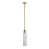 Modern Cylindrical Long Tube Glass Pendant Lamp Minimalist Hanging Ceiling Fixture