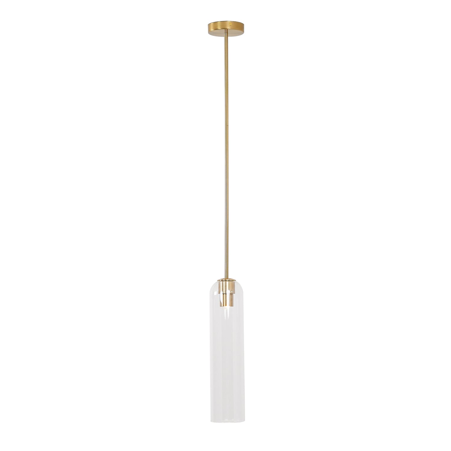 Modern Cylindrical Long Tube Glass Pendant Lamp Minimalist Hanging Ceiling Fixture