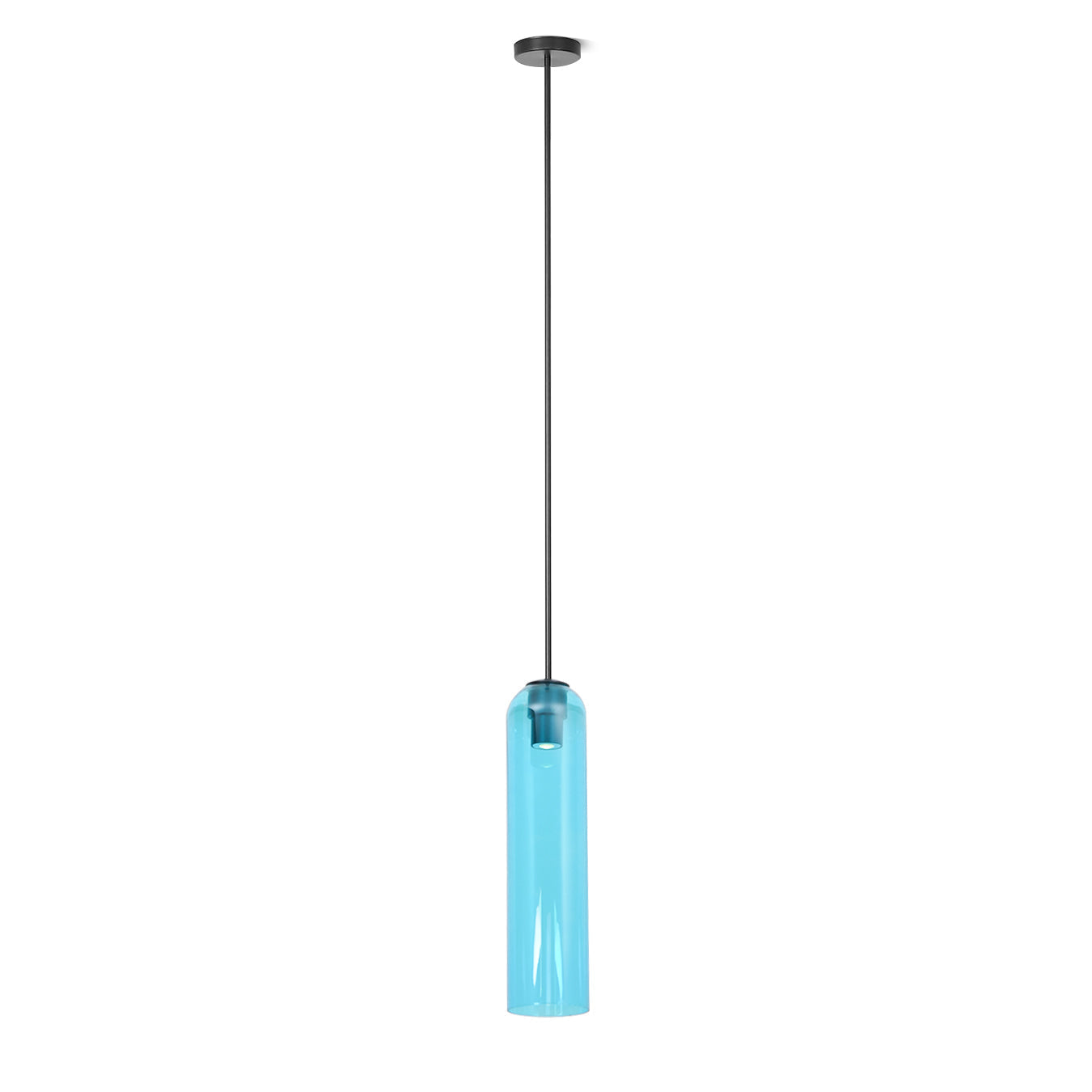 Modern Cylindrical Long Tube Glass Pendant Lamp Minimalist Hanging Ceiling Fixture