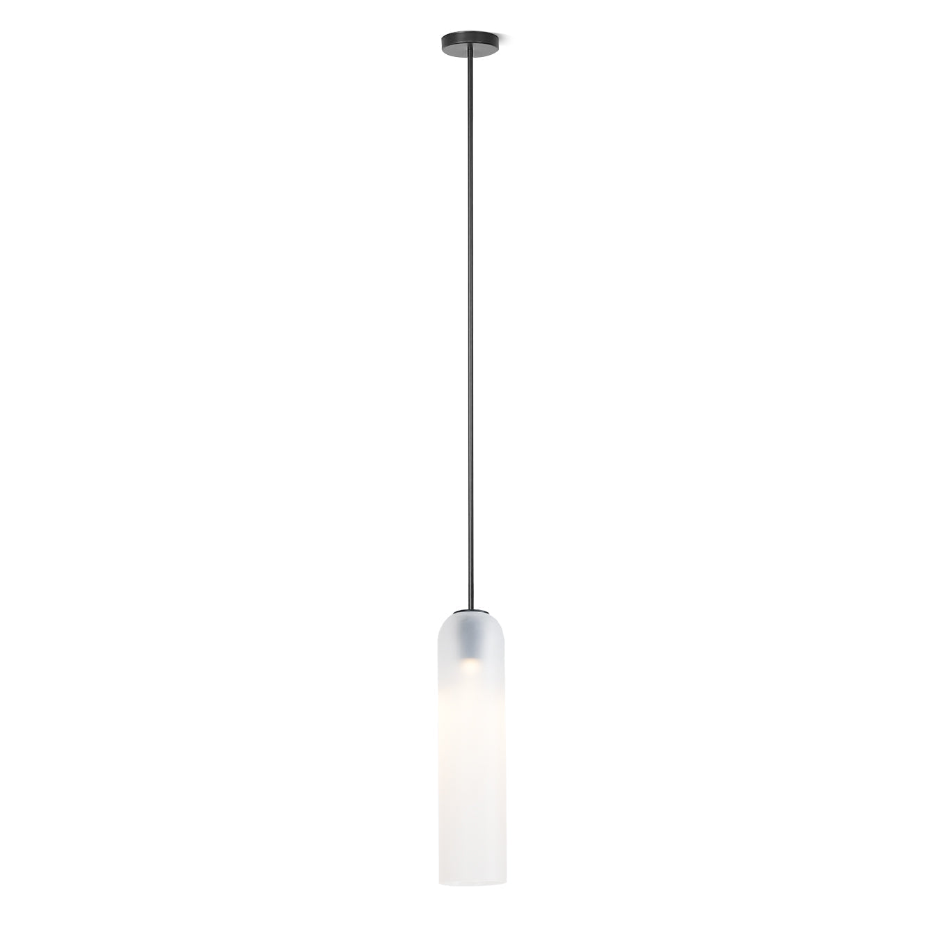 Modern Cylindrical Long Tube Glass Pendant Lamp Minimalist Hanging Ceiling Fixture