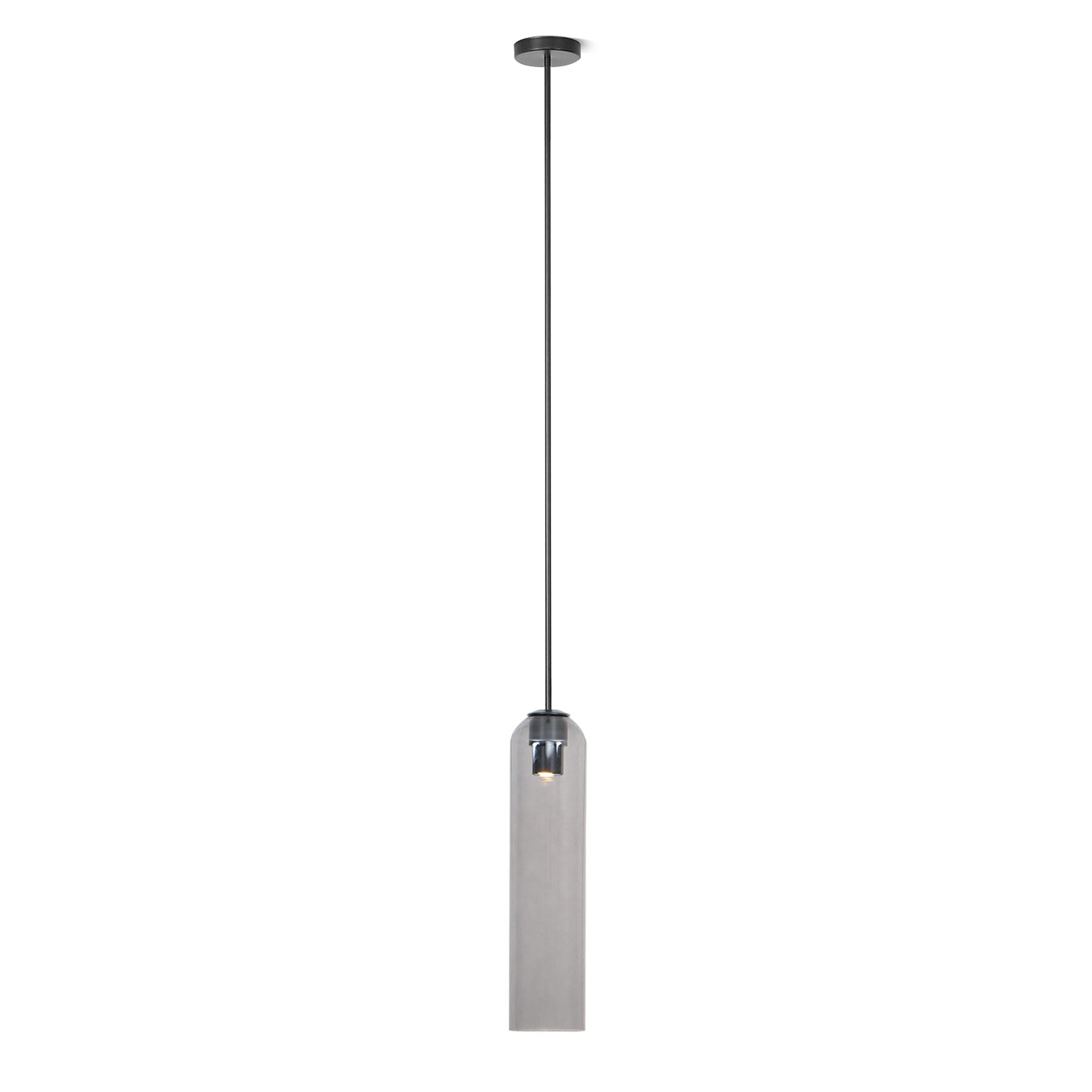 Modern Cylindrical Long Tube Glass Pendant Lamp Minimalist Hanging Ceiling Fixture