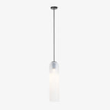 Modern Cylindrical Long Tube Glass Pendant Lamp Minimalist Hanging Ceiling Fixture
