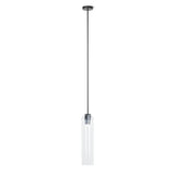 Modern Cylindrical Long Tube Glass Pendant Lamp Minimalist Hanging Ceiling Fixture