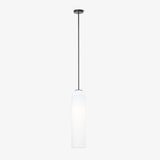 Modern Cylindrical Long Tube Glass Pendant Lamp Minimalist Hanging Ceiling Fixture