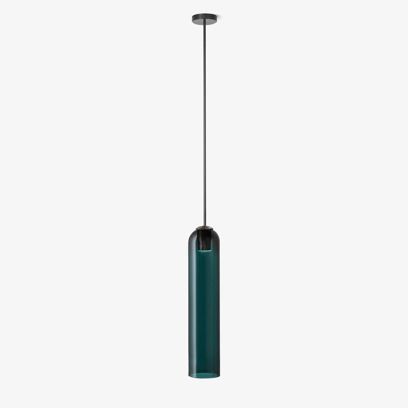 Modern Cylindrical Long Tube Glass Pendant Lamp Minimalist Hanging Ceiling Fixture