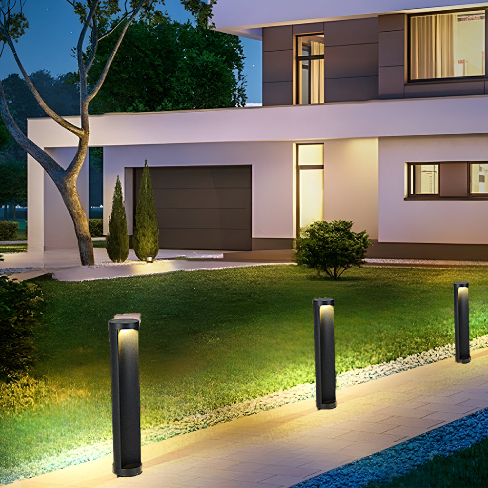 Modern Cylindrical Outdoor LED Lawn Lamp Waterproof Landscape Pathway Lighting