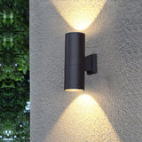 Modern Cylindrical Outdoor LED Wall Sconce Waterproof Aluminum Exterior Light for Porch and Garden